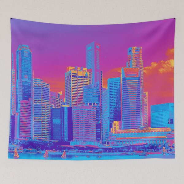 Aperçu de l'œuvre Singapour City Scape-Aqua créée et vendue par tomorrowsart.
