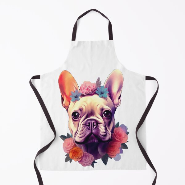 Item preview, Portrait of a small Bulldog with flower necklace designed and sold by Polnorandco.