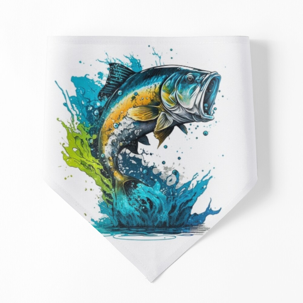 Bass Fish Watercolor, Fishing clipart, Gone Fishing | Art Print