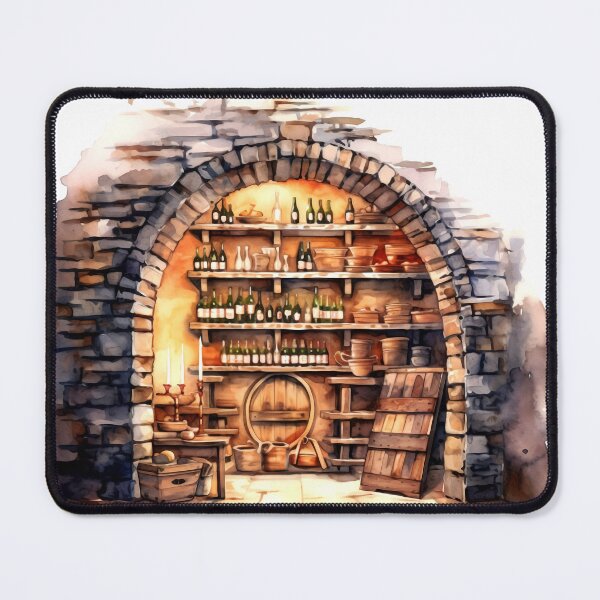 Item preview, Farmhouse Wine Cellar Clipart, Wine Storage, Rustic Cellar, Vintage Wines, Wine Collection, Farmhouse Winery, Wine Tasting designed and sold by CoolorPaint.