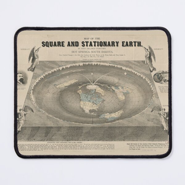Item preview, Map of the Square and Stationary Earth designed and sold by isopsephism.
