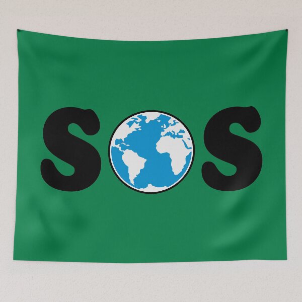 Item preview, SOS – Earth Overshoot Day / Climate Change (Black / 3C) designed and sold by Roderix.