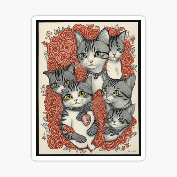 kittens love Sticker