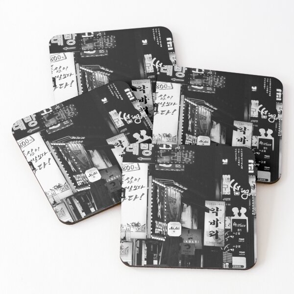 Item preview, Seoul Korea Gangnam Black And White Poster Photography Print designed and sold by MoAndPaul-.