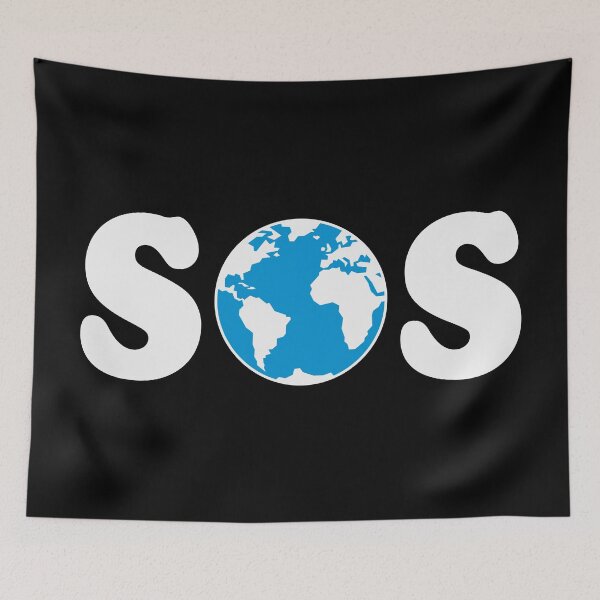 Item preview, SOS – Earth Overshoot Day / Climate Change (White / 2C) designed and sold by Roderix.