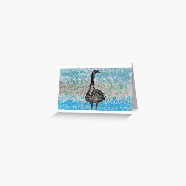 Canadian goose on guard Nature British wild birds waterfowl wildlife  Greeting Card