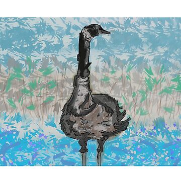Artwork thumbnail, Canadian goose on guard Nature British wild birds waterfowl wildlife by cruzinjewlz