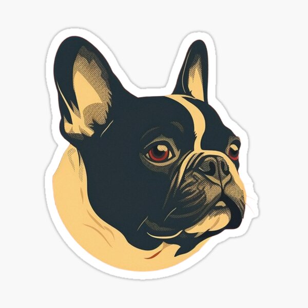 Vista previa del artículo con la obra «Cabeza de bulldog cómico», diseñado y vendido por Polnorandco.