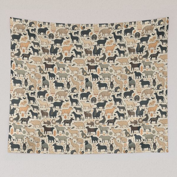 Item preview, wild creatures pattern illustration designed and sold by Meta-Shoppy.