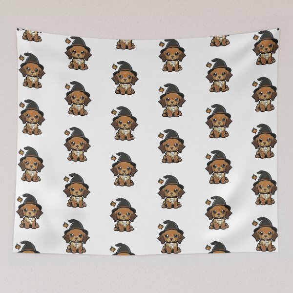 Item preview, Cute Puppy in a Wizard Hat | Whimsical Pet Art Pattern designed and sold by AdventurerPack.