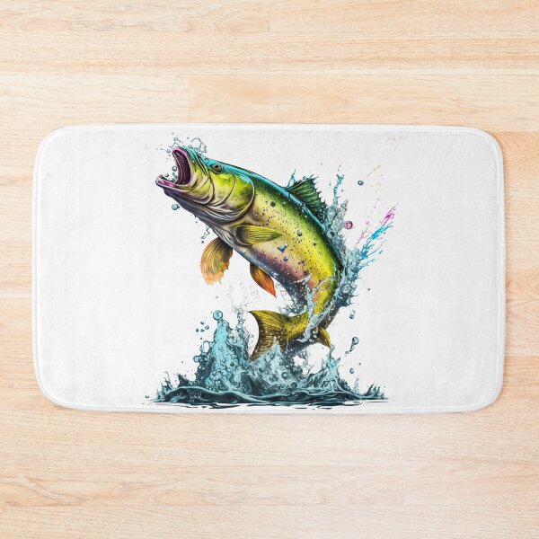 Item preview, Bass Fish Watercolor, Fishing clipart, Gone Fishing, Pike fish designed and sold by RomanDigitalArt.