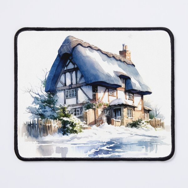 Item preview, Charming Winter Farmhouse Clipart, Snowy Retreat, Winter Coziness, Festive Farmstead, Rural Charm, Frosty Homestead, Quaint Winter Haven designed and sold by CoolorPainting.