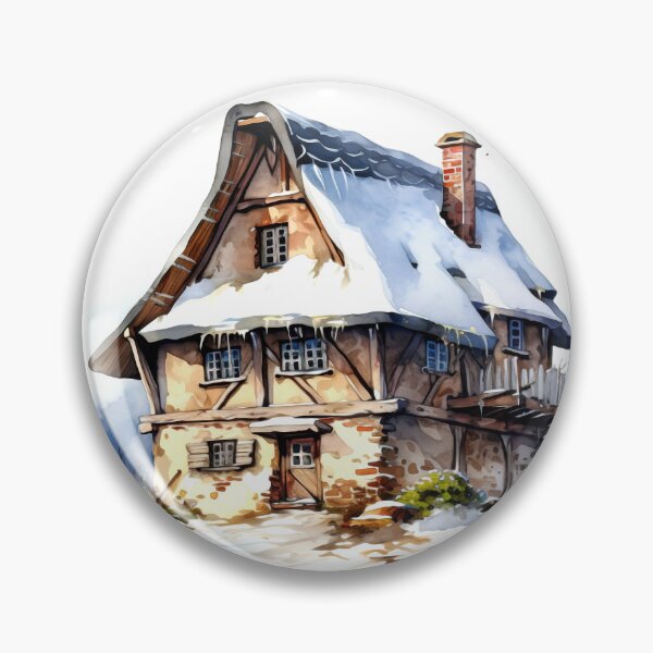 Item preview, Charming Winter Farmhouse Clipart, Snowy Retreat, Winter Coziness, Festive Farmstead, Rural Charm, Frosty Homestead, Quaint Winter Haven designed and sold by CoolorPainting.
