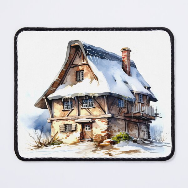 Item preview, Charming Winter Farmhouse Clipart, Snowy Retreat, Winter Coziness, Festive Farmstead, Rural Charm, Frosty Homestead, Quaint Winter Haven designed and sold by CoolorPainting.
