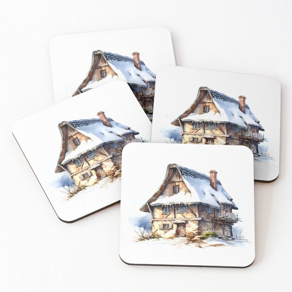 Item preview, Encantadora granja de invierno, refugio nevado, acogedor invierno, granja festiva, encanto rural, granja helada, pintoresco refugio invernal designed and sold by CoolorPainting.