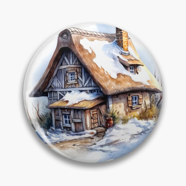 Item preview, Charming Winter Farmhouse Clipart, Snowy Retreat, Winter Coziness, Festive Farmstead, Rural Charm, Frosty Homestead, Quaint Winter Haven designed and sold by CoolorPainting.