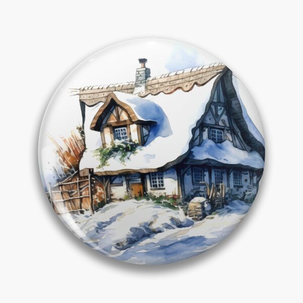 Item preview, Charming Winter Farmhouse Clipart, Snowy Retreat, Winter Coziness, Festive Farmstead, Rural Charm, Frosty Homestead, Quaint Winter Haven designed and sold by CoolorPainting.
