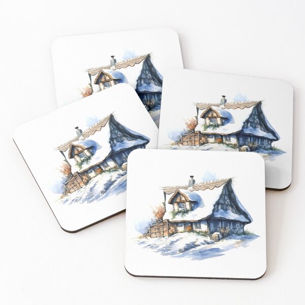 Item preview, Encantadora granja invernal, refugio nevado, acogedor invierno, granja festiva, encanto rural, granja helada, pintoresco refugio invernal designed and sold by CoolorPainting.