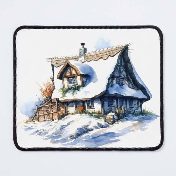 Item preview, Charming Winter Farmhouse Clipart, Snowy Retreat, Winter Coziness, Festive Farmstead, Rural Charm, Frosty Homestead, Quaint Winter Haven designed and sold by CoolorPainting.