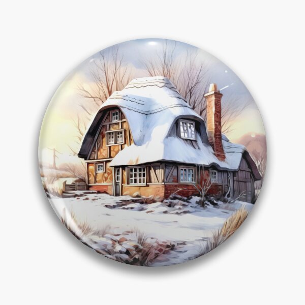 Item preview, Charming Winter Farmhouse Clipart, Snowy Retreat, Winter Coziness, Festive Farmstead, Rural Charm, Frosty Homestead, Quaint Winter Haven designed and sold by CoolorPainting.