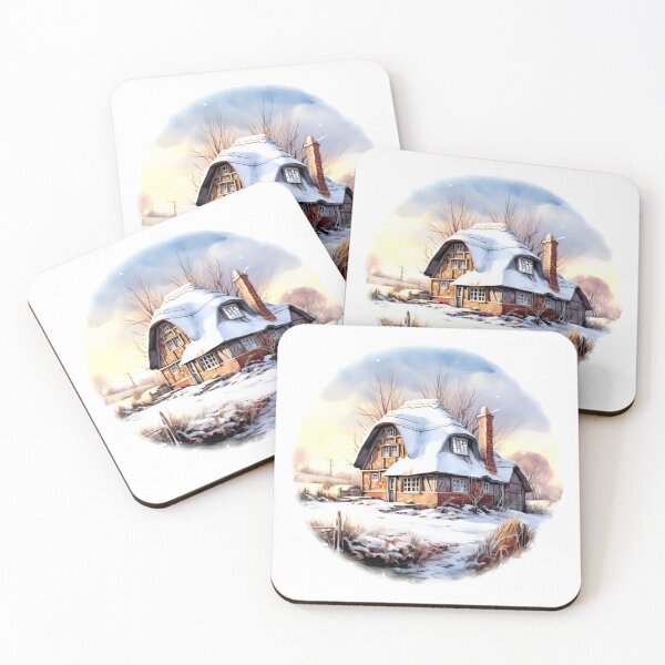 Item preview, Encantadora granja de invierno, refugio nevado, acogedor invierno, granja festiva, encanto rural, granja helada, pintoresco refugio invernal designed and sold by CoolorPainting.