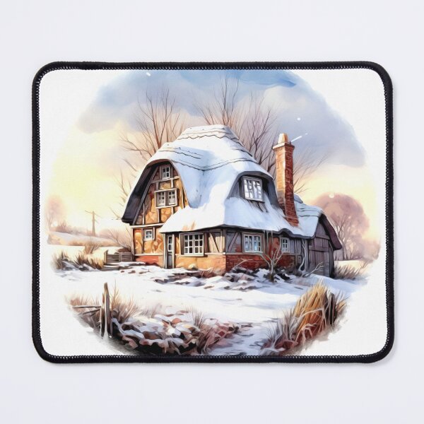 Item preview, Charming Winter Farmhouse Clipart, Snowy Retreat, Winter Coziness, Festive Farmstead, Rural Charm, Frosty Homestead, Quaint Winter Haven designed and sold by CoolorPainting.