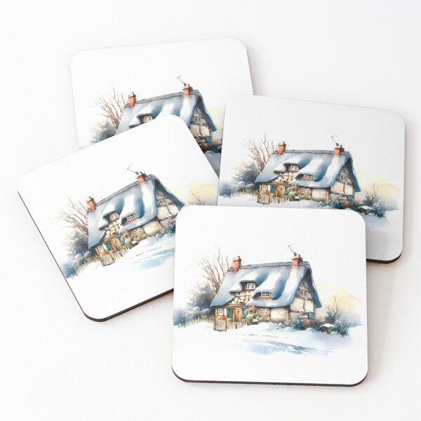 Item preview, Encantadora granja invernal, refugio nevado, acogedor invierno, granja festiva, encanto rural, granja helada, pintoresco refugio invernal designed and sold by CoolorPainting.