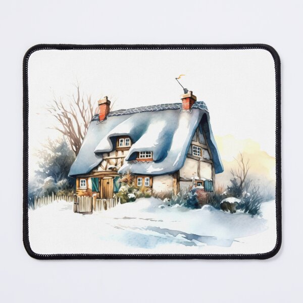 Item preview, Charming Winter Farmhouse Clipart, Snowy Retreat, Winter Coziness, Festive Farmstead, Rural Charm, Frosty Homestead, Quaint Winter Haven designed and sold by CoolorPainting.