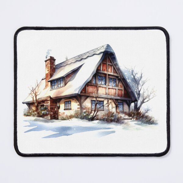 Item preview, Charming Winter Farmhouse Clipart, Snowy Retreat, Winter Coziness, Festive Farmstead, Rural Charm, Frosty Homestead, Quaint Winter Haven designed and sold by CoolorPainting.