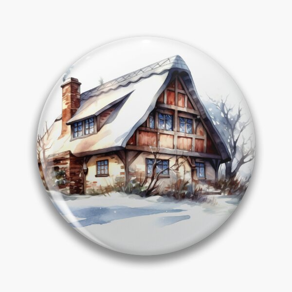 Item preview, Charming Winter Farmhouse Clipart, Snowy Retreat, Winter Coziness, Festive Farmstead, Rural Charm, Frosty Homestead, Quaint Winter Haven designed and sold by CoolorPainting.