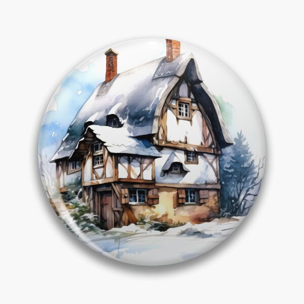 Item preview, Charming Winter Farmhouse Clipart, Snowy Retreat, Winter Coziness, Festive Farmstead, Rural Charm, Frosty Homestead, Quaint Winter Haven designed and sold by CoolorPainting.