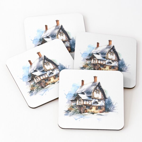 Item preview, Encantadora granja de invierno, refugio nevado, acogedor invierno, granja festiva, encanto rural, granja helada, pintoresco refugio invernal designed and sold by CoolorPainting.