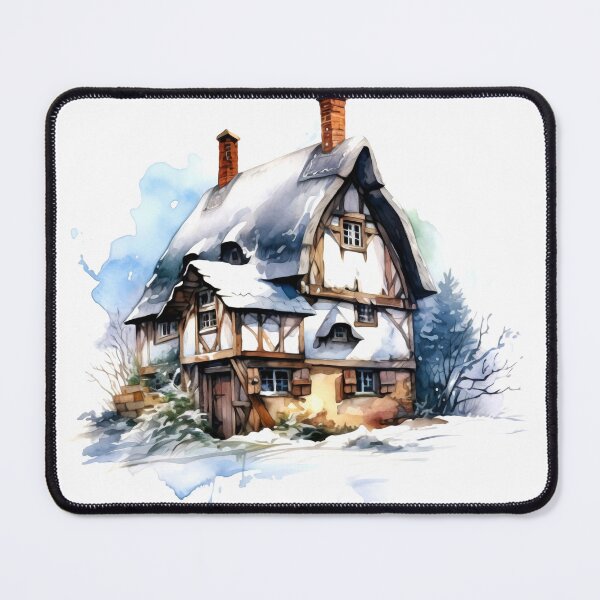 Item preview, Charming Winter Farmhouse Clipart, Snowy Retreat, Winter Coziness, Festive Farmstead, Rural Charm, Frosty Homestead, Quaint Winter Haven designed and sold by CoolorPainting.
