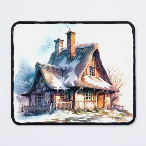 Item preview, Charming Winter Farmhouse Clipart, Snowy Retreat, Winter Coziness, Festive Farmstead, Rural Charm, Frosty Homestead, Quaint Winter Haven designed and sold by CoolorPainting.