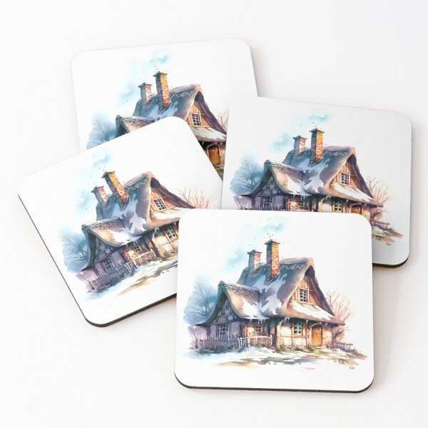 Item preview, Encantadora granja de invierno, refugio nevado, acogedor invierno, granja festiva, encanto rural, granja helada, pintoresco refugio invernal designed and sold by CoolorPainting.