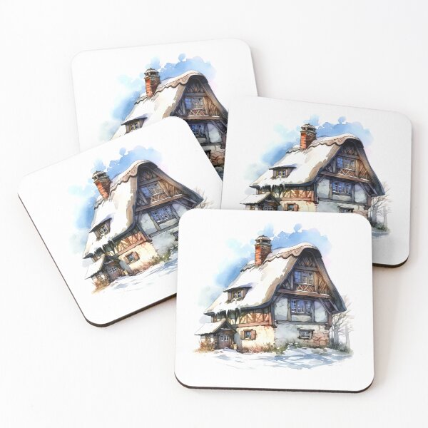 Item preview, Encantadora granja de invierno, refugio nevado, acogedor invierno, granja festiva, encanto rural, granja helada, pintoresco refugio invernal designed and sold by CoolorPainting.