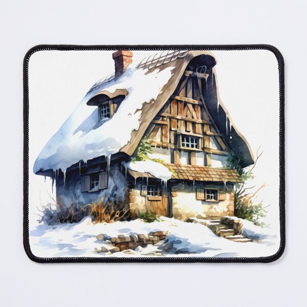 Item preview, Charming Winter Farmhouse Clipart, Snowy Retreat, Winter Coziness, Festive Farmstead, Rural Charm, Frosty Homestead, Quaint Winter Haven designed and sold by CoolorPainting.