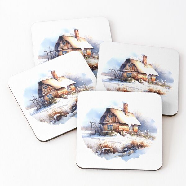 Item preview, Encantadora granja de invierno, refugio nevado, acogedor invierno, granja festiva, encanto rural, granja helada, pintoresco refugio invernal designed and sold by CoolorPainting.