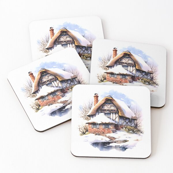 Item preview, Encantadora granja de invierno, refugio nevado, acogedor invierno, granja festiva, encanto rural, granja helada, pintoresco refugio invernal designed and sold by CoolorPainting.