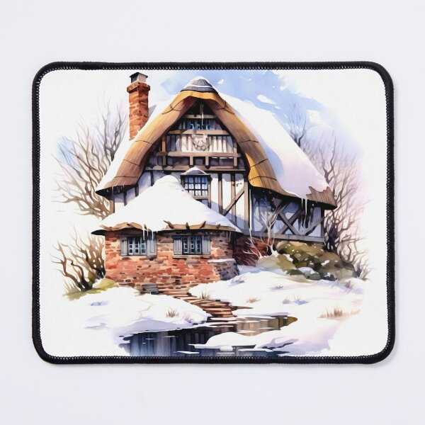 Item preview, Charming Winter Farmhouse Clipart, Snowy Retreat, Winter Coziness, Festive Farmstead, Rural Charm, Frosty Homestead, Quaint Winter Haven designed and sold by CoolorPainting.