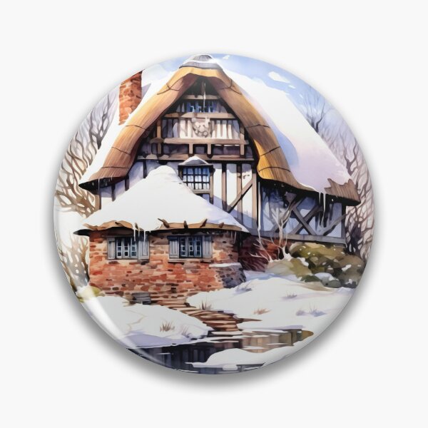 Item preview, Charming Winter Farmhouse Clipart, Snowy Retreat, Winter Coziness, Festive Farmstead, Rural Charm, Frosty Homestead, Quaint Winter Haven designed and sold by CoolorPainting.
