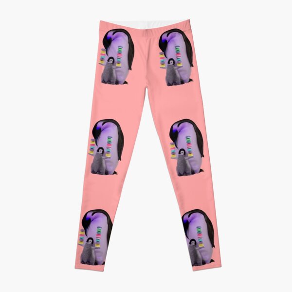 Penguin Family with Macarons by Alice Monber Leggings