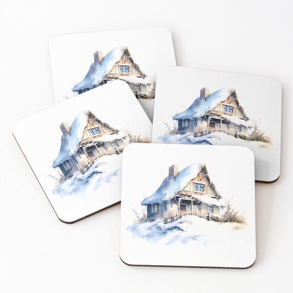 Item preview, Encantadora granja invernal, refugio nevado, acogedor invierno, granja festiva, encanto rural, granja helada, pintoresco refugio invernal designed and sold by CoolorPainting.