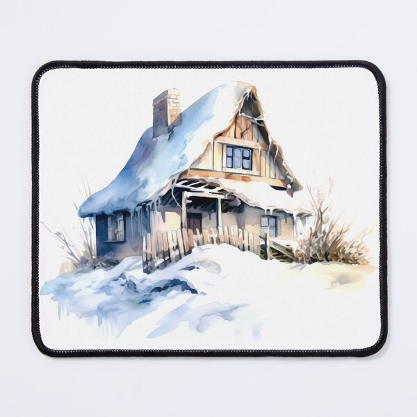 Item preview, Charming Winter Farmhouse Clipart, Snowy Retreat, Winter Coziness, Festive Farmstead, Rural Charm, Frosty Homestead, Quaint Winter Haven designed and sold by CoolorPainting.