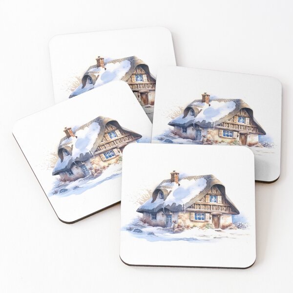 Item preview, Encantadora granja de invierno, refugio nevado, acogedor invierno, granja festiva, encanto rural, granja helada, pintoresco refugio invernal designed and sold by CoolorPainting.