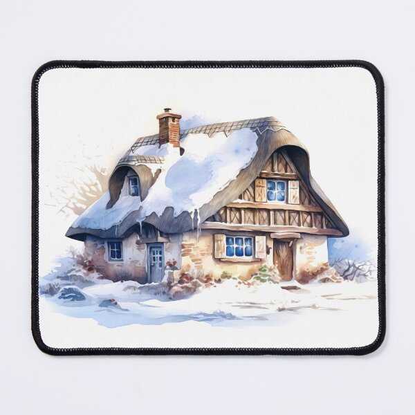 Item preview, Charming Winter Farmhouse Clipart, Snowy Retreat, Winter Coziness, Festive Farmstead, Rural Charm, Frosty Homestead, Quaint Winter Haven designed and sold by CoolorPainting.