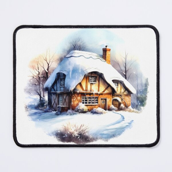 Item preview, Charming Winter Farmhouse Clipart, Snowy Retreat, Winter Coziness, Festive Farmstead, Rural Charm, Frosty Homestead, Quaint Winter Haven designed and sold by CoolorPainting.