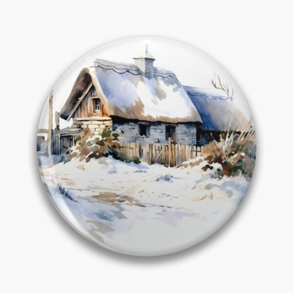 Item preview, Charming Winter Farmhouse Clipart, Snowy Retreat, Winter Coziness, Festive Farmstead, Rural Charm, Frosty Homestead, Quaint Winter Haven designed and sold by CoolorPainting.