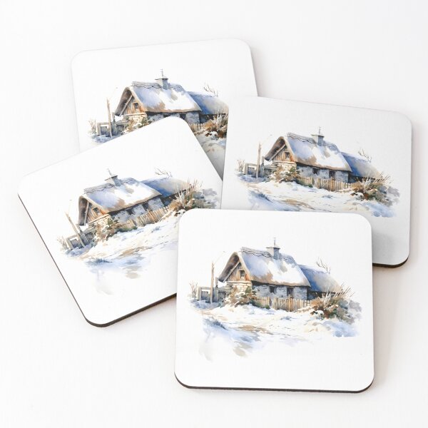Item preview, Encantadora granja de invierno, refugio nevado, acogedor invierno, granja festiva, encanto rural, granja helada, pintoresco refugio invernal designed and sold by CoolorPainting.