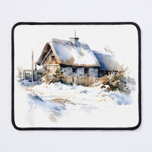 Item preview, Charming Winter Farmhouse Clipart, Snowy Retreat, Winter Coziness, Festive Farmstead, Rural Charm, Frosty Homestead, Quaint Winter Haven designed and sold by CoolorPainting.